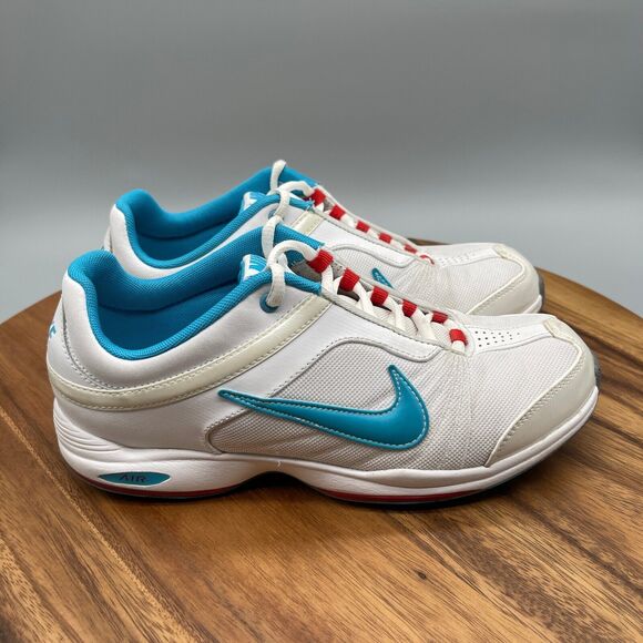 Nike Shoes - Nike Air Essential Sister II Women 8 Shoes White Blue Gym Sneakers 386507-103